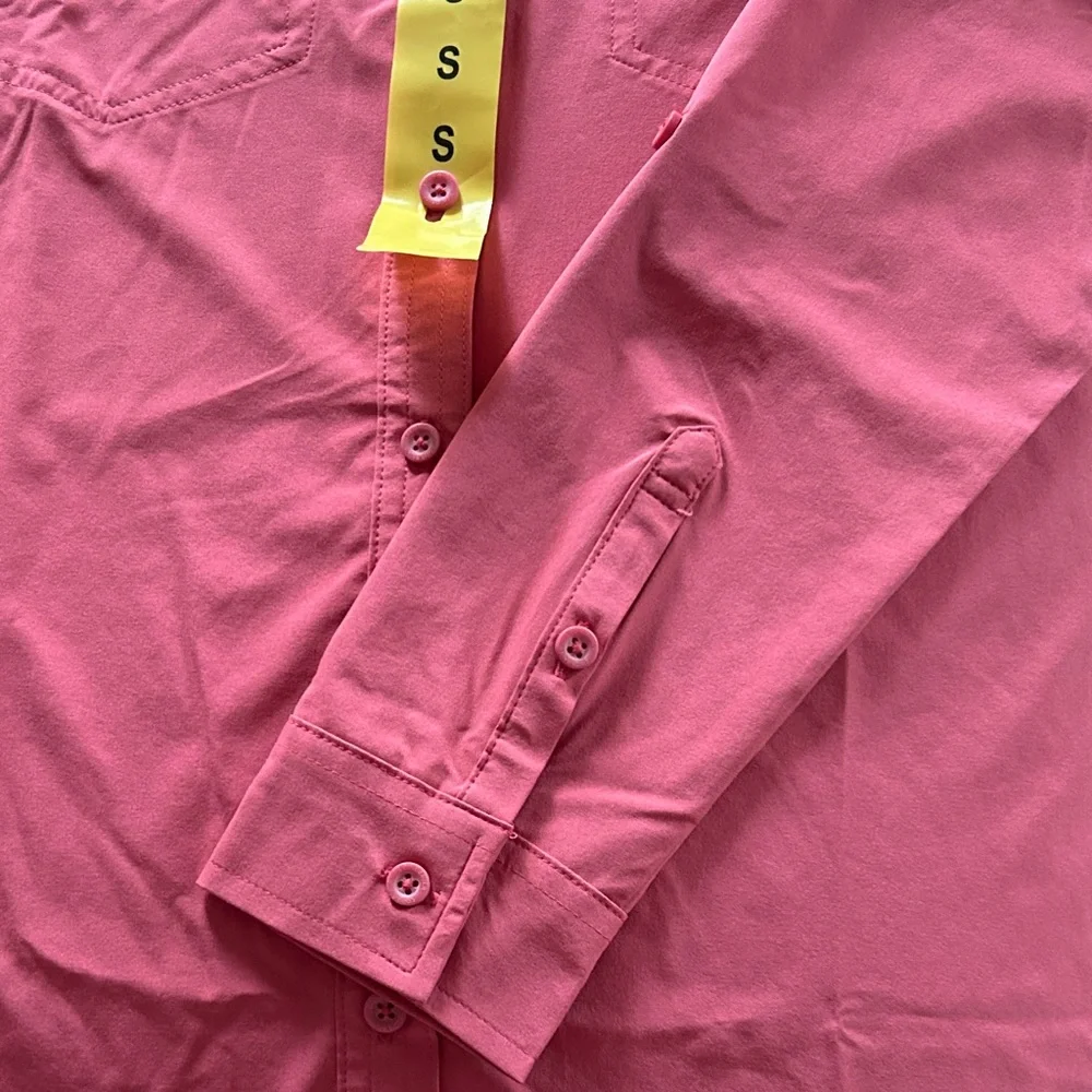 Eddie Bauer Vibrant Pink Long Sleeve Shirt - Picture 4 of 5